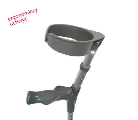 Kula łokciowa – aluminiowa z ruchomą obejmą, ergonomiczny uchwyt