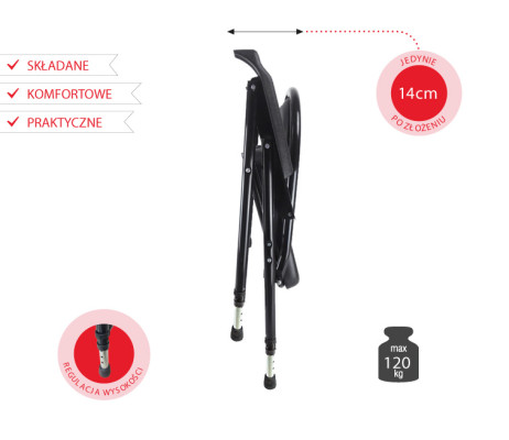 Krzesło toaletowe tapicerowane – składane